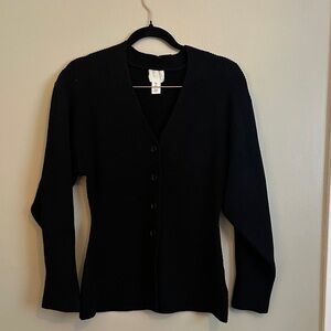 Black cinch waist Women's Sweater